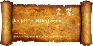 Kaján Nikoletta névjegykártya